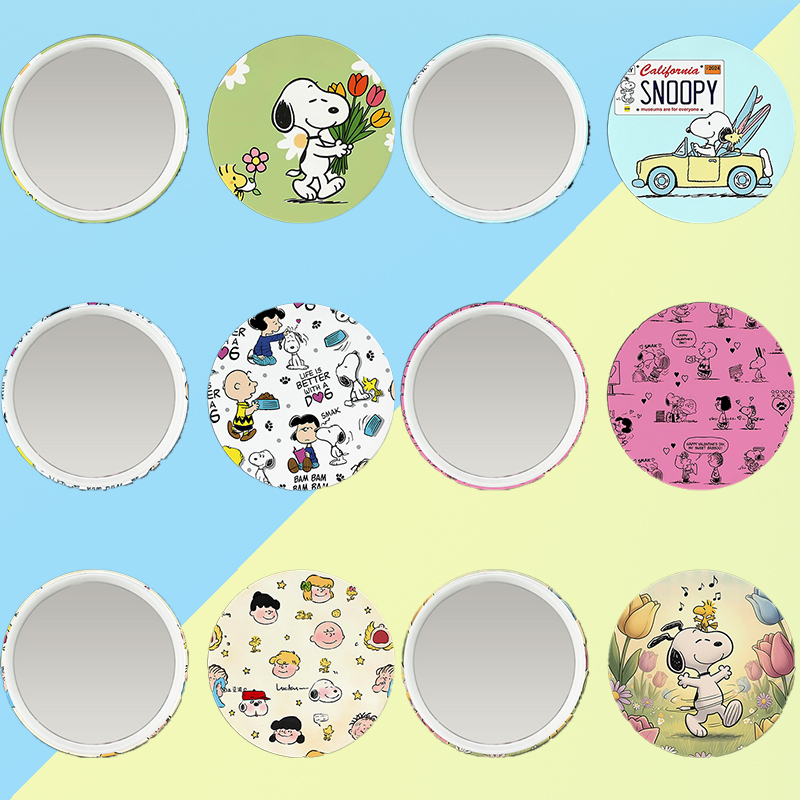Anime Merchandise Women - Neuer Snoopy-Ansteckspiegel für Damen, Niedlicher Cartoon-Pin-Spiegel,