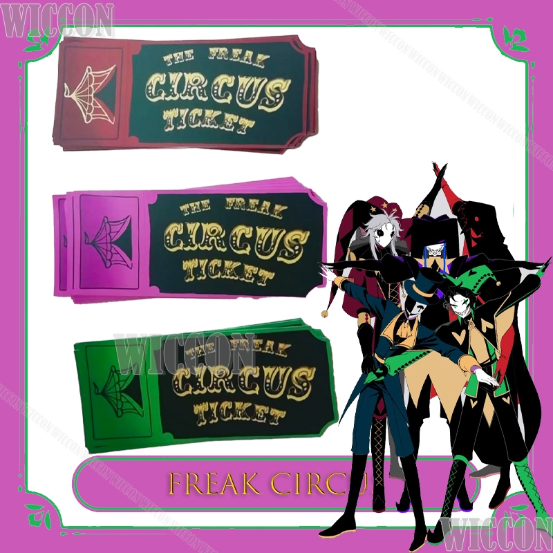 Anime Merchandise Women - Freak Zirkus Ticketkarte Rot Grün Rosa